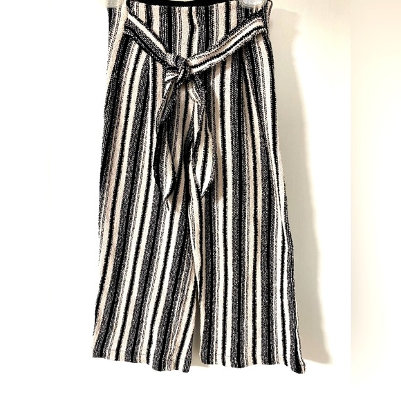 Zara Other - Zara Girls Flowy Wide Leg Tie Striped Pants